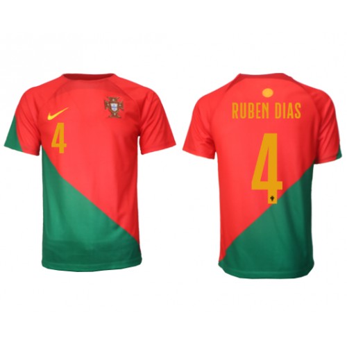 Lacne Muži Futbalové dres Portugalsko Ruben Dias #4 MS 2022 Krátky Rukáv - Domáci